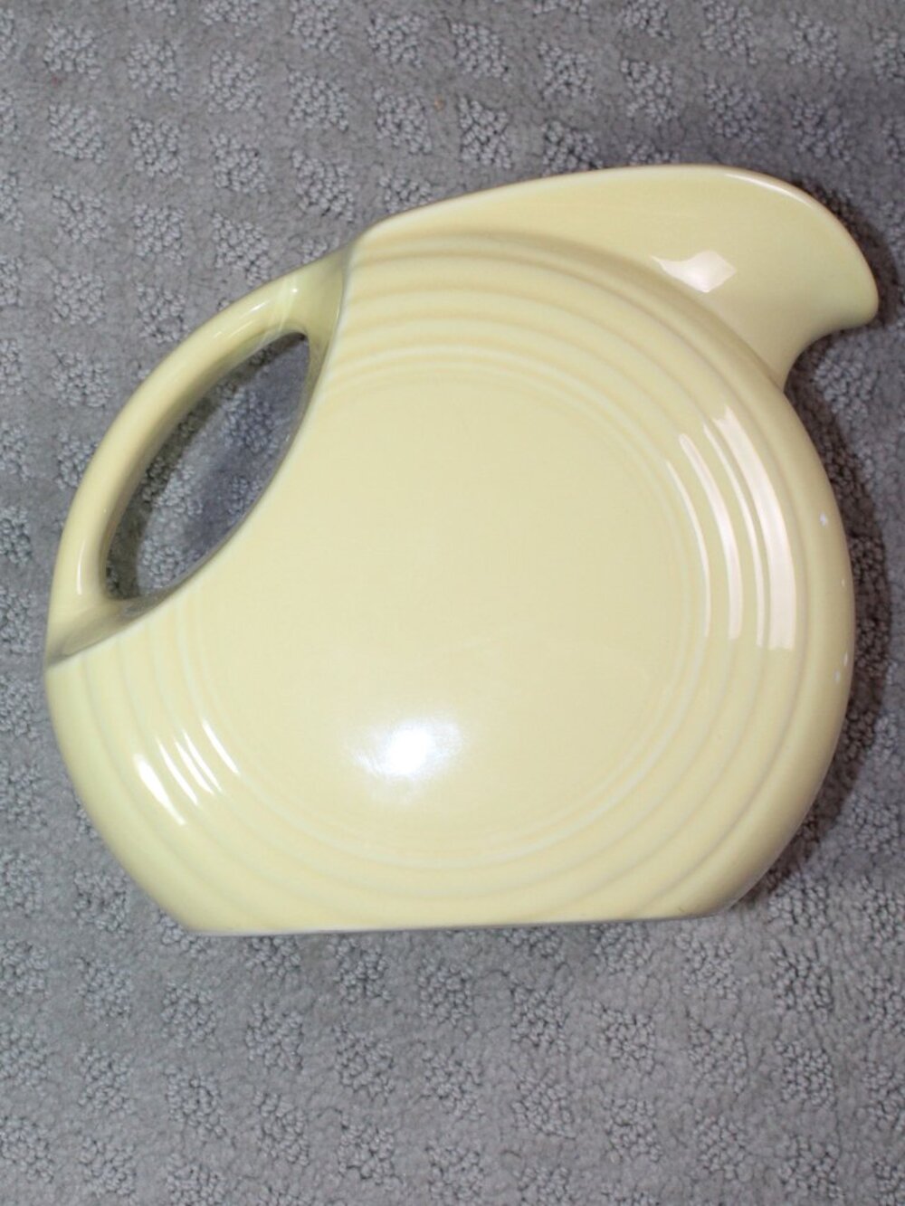 Vintage Fiesta Ware Yellow Ceramic Pitcher - Damaged